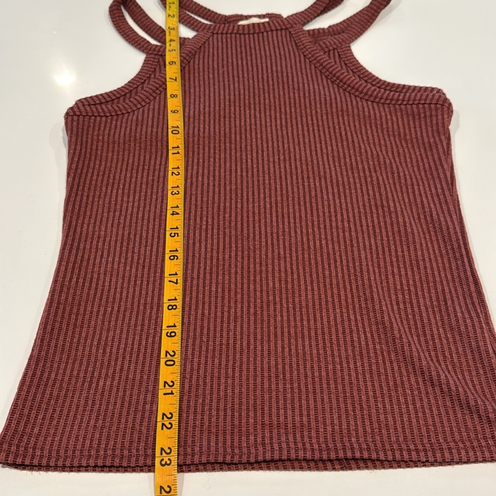 Gilded Intent Rust Ribbed Top Sleeveless Tank Double Straps M - Picture 12 of 13